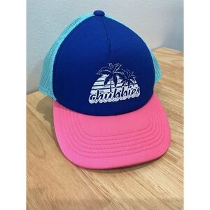 Chubbies Trucker Hat Mens OS Blue Pink Palm Tree Mesh Snapback NWOT